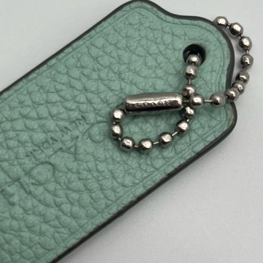 COACH Baby Blue Leather Hang Tag - Picture 2 of 4